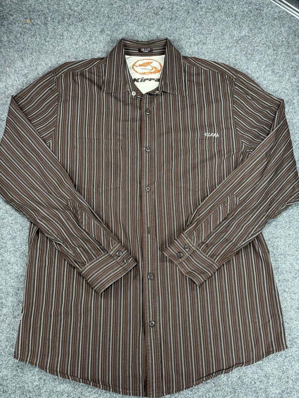 Kirra Men's Long Sleeve Striped Cotton Button Down Shirt
